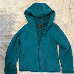 Faded Glory Blue Puffer Jacket with High Collar